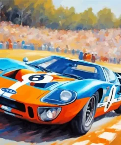 Orange Gt40 Race Paint By Numbers