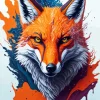Orange White Fox Paint By Numbers