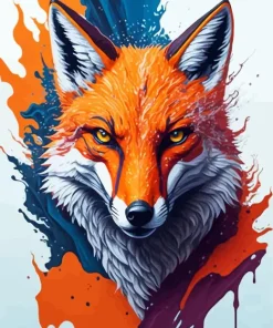 Orange White Fox Paint By Numbers