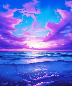 pink sunset Seascape Paint By Numbers