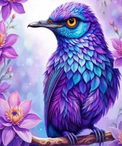 Purple Bird Paint By Numbers