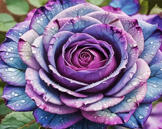 blue and purple rose paint by numbers Purple Rose Paint By Numbers
