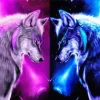 Blue And Purple Wolf Paint By Numbers