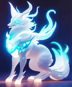 White Fox Pokemon Paint By Numbers