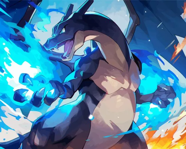 blue charizard paint by numbers Blue Charizard Paint By Numbers
