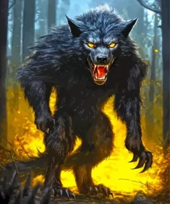 Evil Black Wolf Paint By Numbers