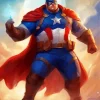 Fat Captain America Paint By Numbers