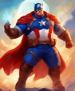 Fat Captain America Paint By Numbers