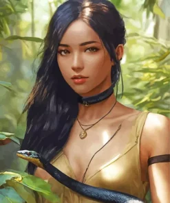 Female And Snake Paint By Numbers