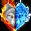 Red Fire Wolf Paint By Numbers