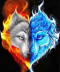 Red Fire Wolf Paint By Numbers