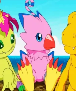 Palmon Biyomon Paint By Numbers