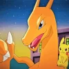 Pikachu With Charizard Paint By Numbers