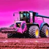 Pink Tractor Paint By Numbers