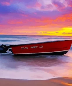 Sunset Boat Paint By Numbers