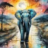 Abstract Elephant Moon Paint By Numbers
