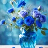 Blue Glass Vase Paint By Numbers