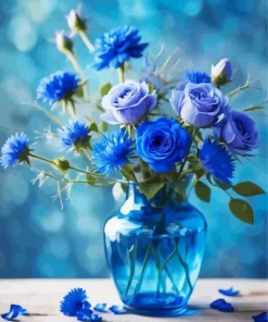 Blue Glass Vase Paint By Numbers