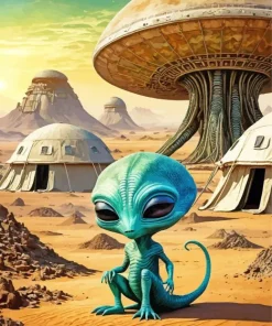 Little Blue Alien Paint By Numbers