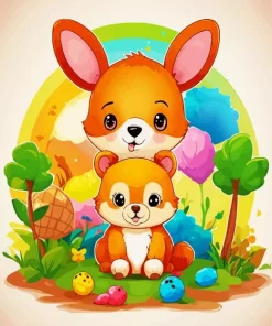 Animals Nursery Style Paint By Numbers