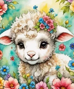 Adorable Fluffy Lamb Paint By Numbers