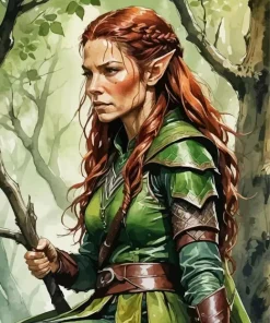 Elf Female Warrior Paint By Numbers