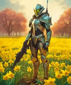 Elf Soldier And Daffodils Paint By Numbers