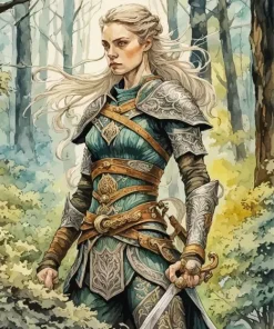 Aesthetic Elf Warrior Paint By Numbers
