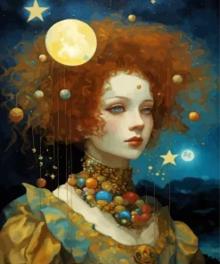 Face With Planets Paint By Numbers