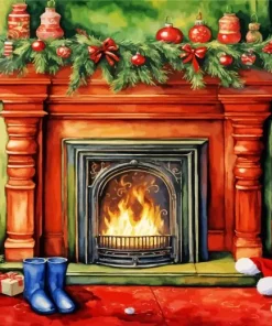 Fireplace Romantic Paint By Numbers