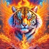 Flaming Tiger Art Paint By Numbers