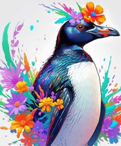 Flower Penguin Paint By Numbers