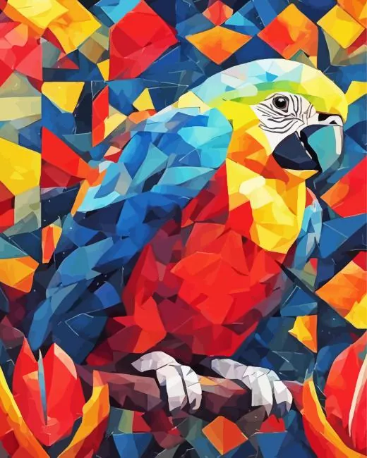 aesthetic geometric parrot paint by number Geometric Parrot Paint By Numbers
