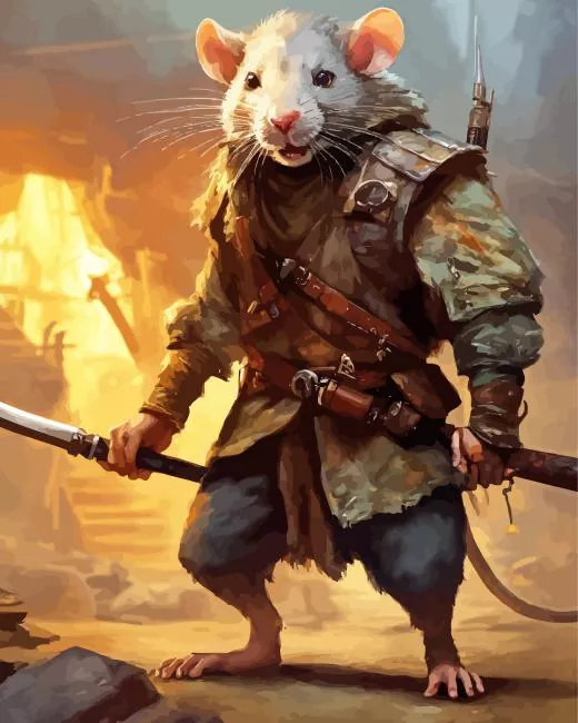 aesthetic samurai mouse art paint by numbers Samurai Mouse Paint By Numbers