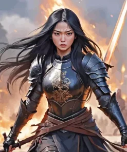 Fierce Female Warrior Paint By Numbers