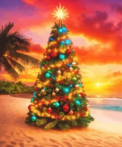 Beach Christmas Paint By Numbers