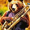 Bear Playing Baritone Paint By Numbers