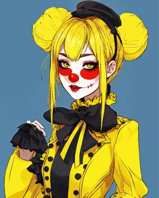 beautiful female clown paint by numbers Beautiful Female Clown Diamond Painting