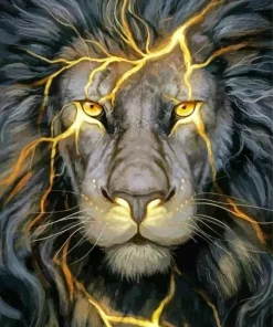 Black And Gold Lion Paint By Numbers