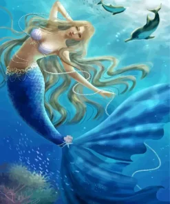Blond Mermaid Underwater Paint By Numbers