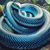 Blue And Black Snake Paint By Numbers