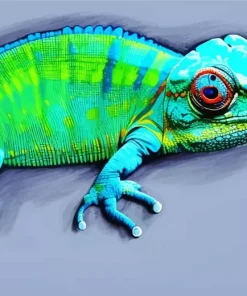 Green Chameleon Paint By Numbers