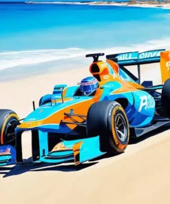 Orange Race Car Paint By Numbers