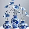 Blue And White Flower Paint By Numbers