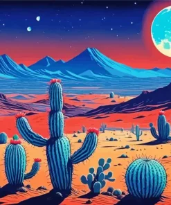 Blue Cactus Paint By Numbers