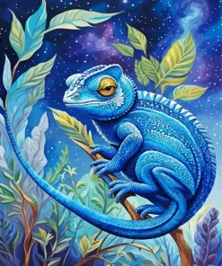 Blue Chameleon Paint By Numbers