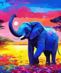 Blue Elephant Paint By Numbers