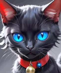Blue Black Cat Paint By Numbers