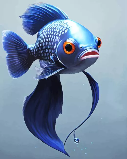 blue fish art paint by number Blue Fish Art Paint By Numbers