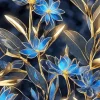Blue Glass Flowers Diamond Painting